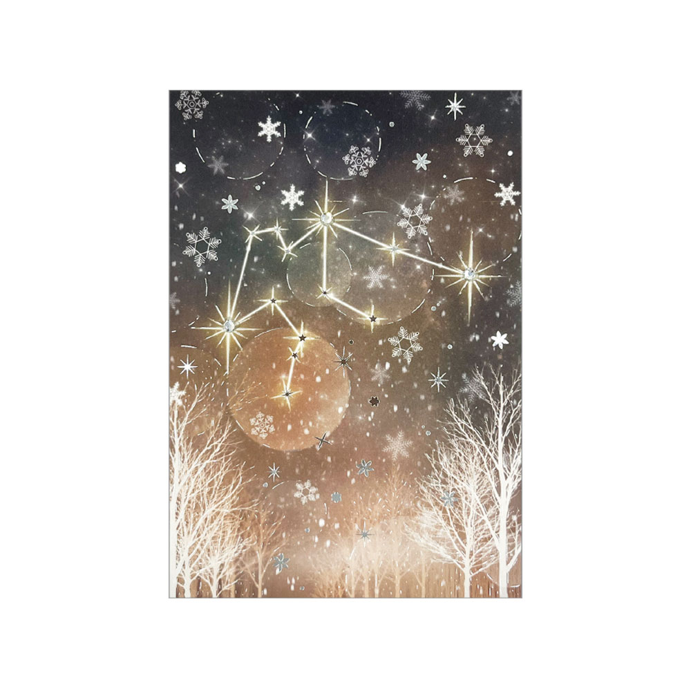 12星座ラインストーン付ポストカード