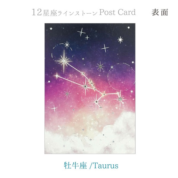 12星座ラインストーン付ポストカード