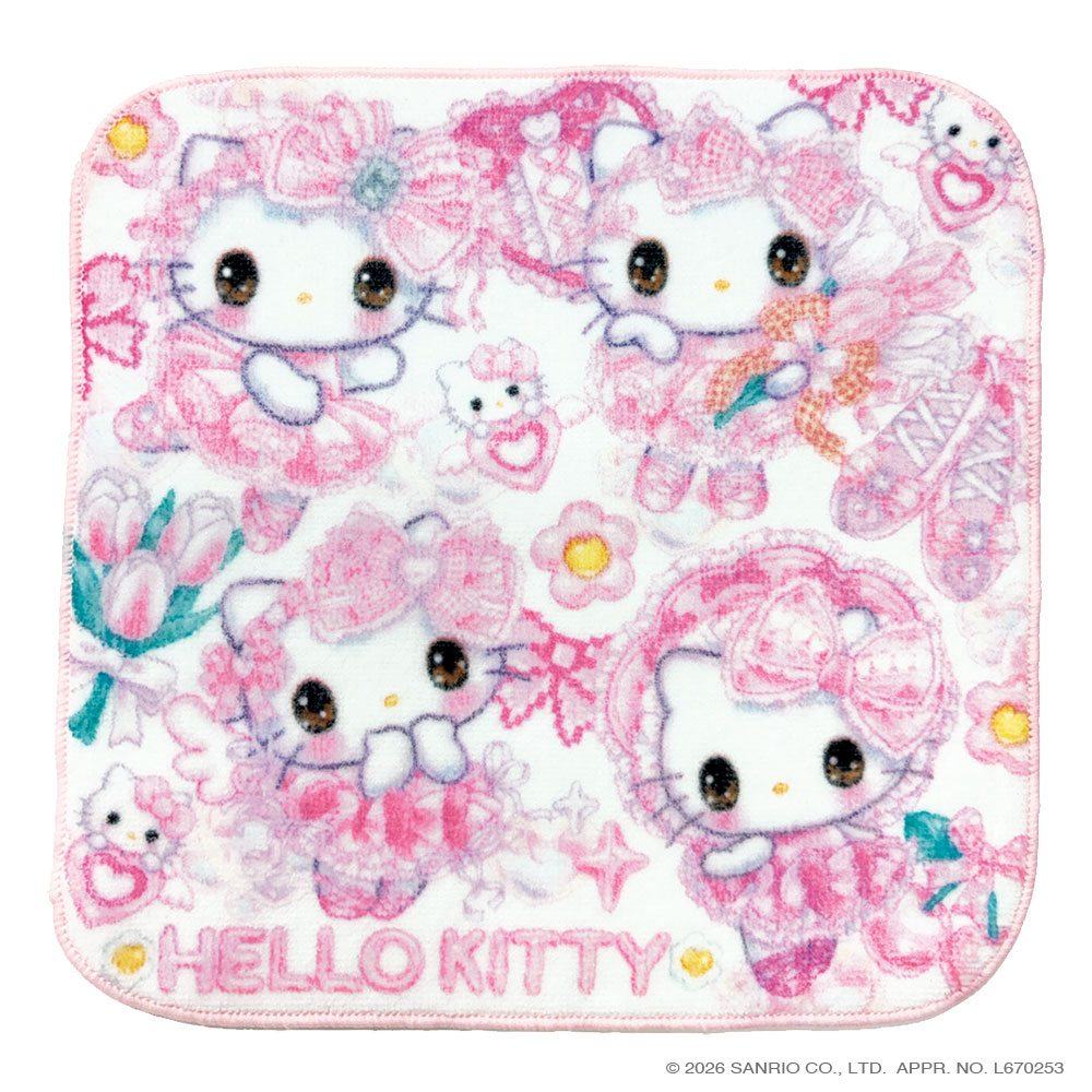 サンリオキャラクターズ×飴ノ森ふみか ハンドタオル　【海外販売不可商品】