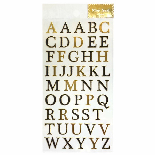 黒箔金箔ミックス金ふち箔クリア文字シール