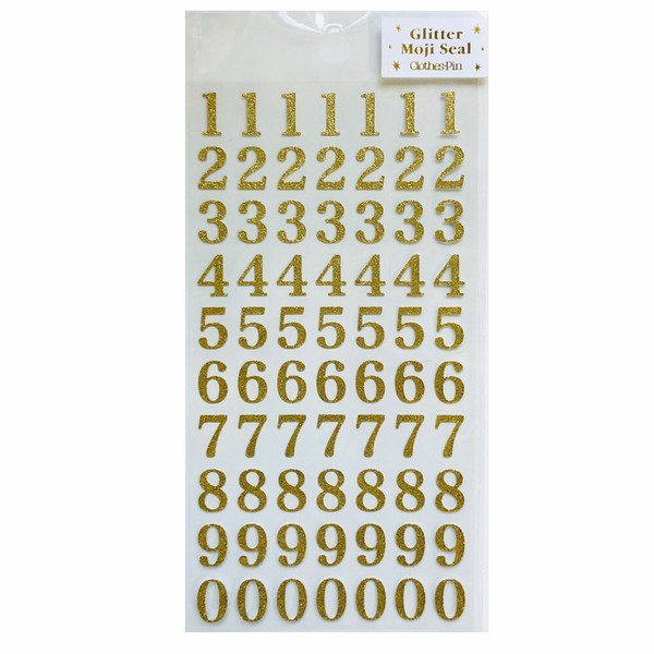 金グリッター文字シール